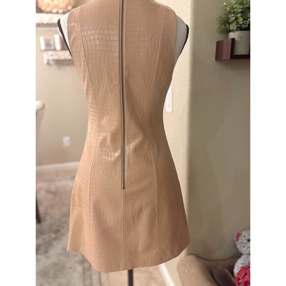 Alice + Olivia Daven snakeskin-effect mini-dress Nude Tan Almond Size 2 - Picture 6 of 7
